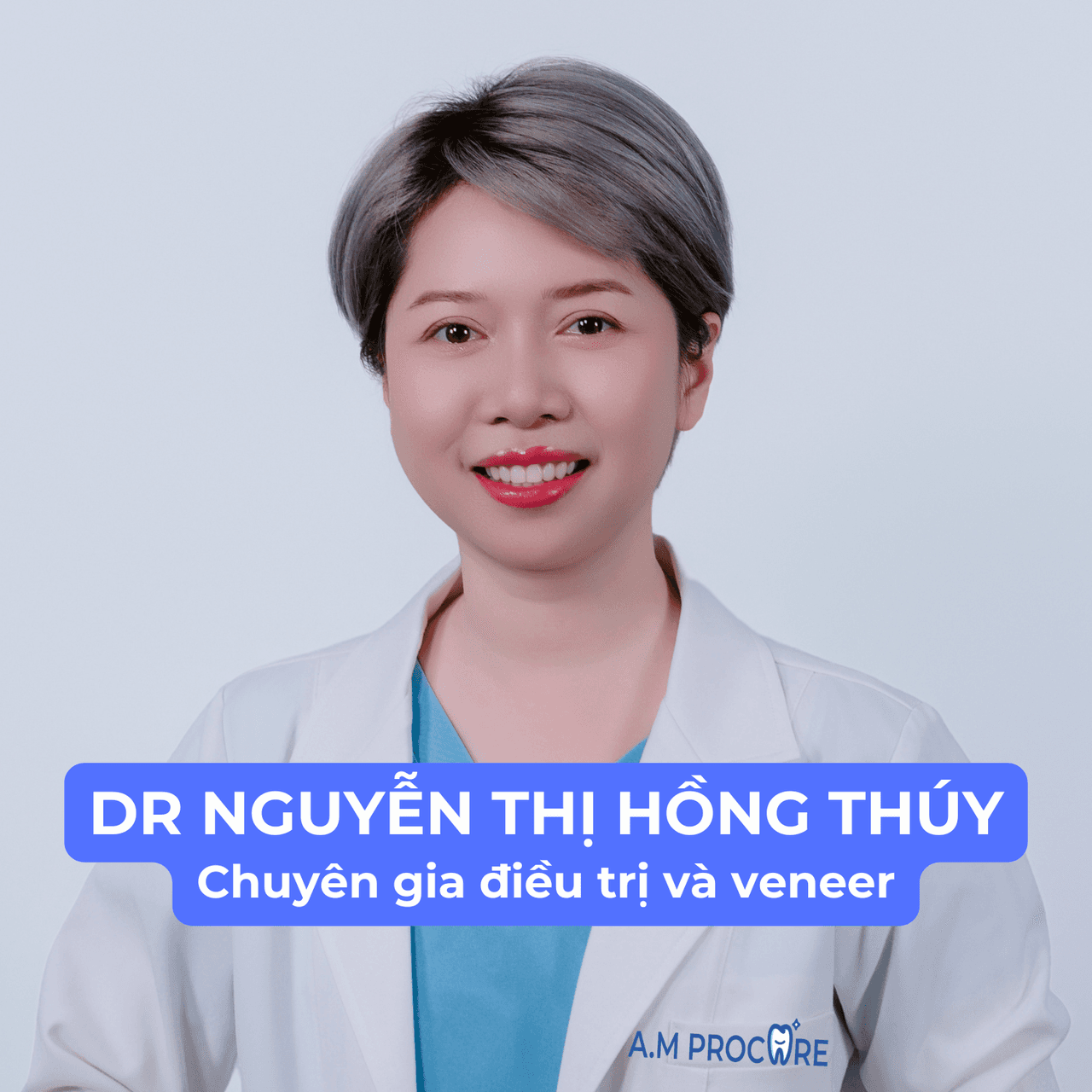 Portrait of Dr. Nguyen Thi Hong Thuy — clinical team, white coat — AM Procare Premium.