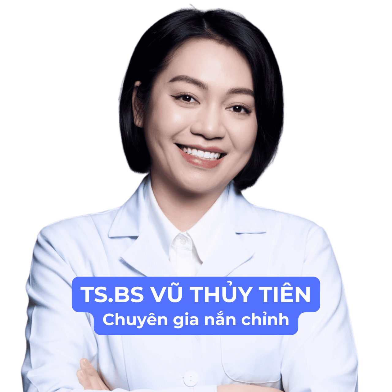 Portrait of Dr. Vu Thuy Tien, DDS, PhD, specialist dentist in white coat — AM Procare Premium.